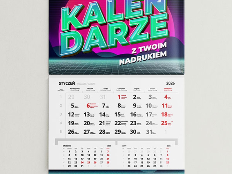 wolne studio kalendarze jednodzielne 2026